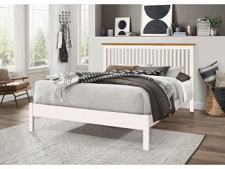 5ft King Size Ascot White, Solid Wood Wooden Bed Frame